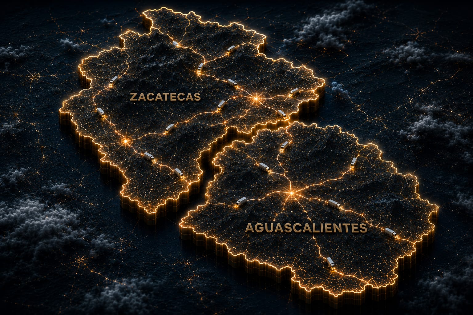Mapa de cobertura de Rancho Food Service: Aguascalientes y sur de Zacatecas